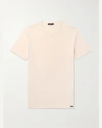 Tom Ford T-shirt slim-fit in jersey di cotone stretch Neutri