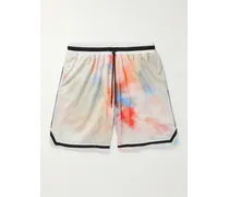 Shorts a gamba larga in mesh stampato con coulisse Game
