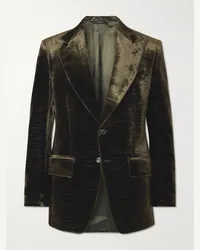 Tom Ford Blazer slim-fit in velluto di cotone Atticus Verde