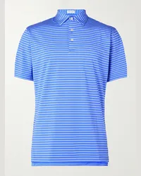 Peter Millar Polo da golf in jersey tecnico a righe Drum Blu