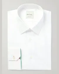 Paul Smith Camicia slim-fit in popeline di cotone con collo alla francese Bianco