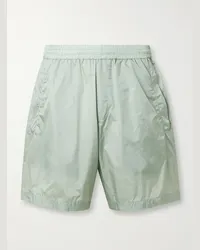 AMOMENTO Shorts a gamba dritta in nylon Verde