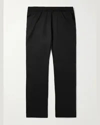 BARENA Pantaloni cropped a gamba dritta in twill di misto lana Tosador Nero