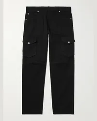 Balmain Pantaloni cargo a gamba dritta in twill di cotone Nero