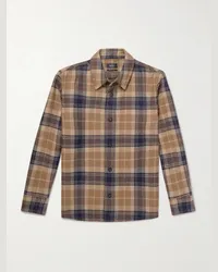 A.P.C. Camicia in flanella di misto lana a quadri Bobby Neutri