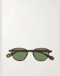 Garrett Leight Occhiali da sole in acetato con montatura rotonda Gilbert Marrone