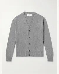 AMI Paris Cardigan in misto cashmere e lana Grigio