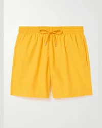 Vilebrequin Shorts da mare medi a gamba dritta in ECONYL® Moorea Giallo