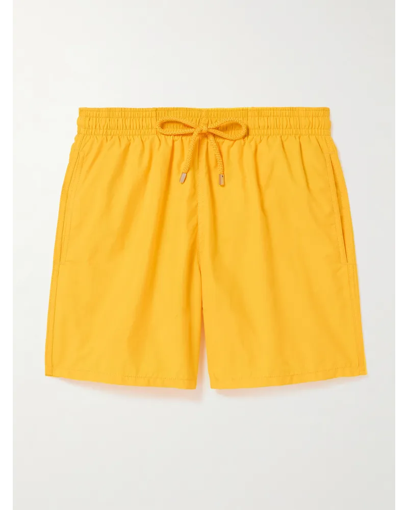 Vilebrequin Shorts da mare medi a gamba dritta in ECONYL® Moorea Giallo