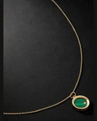 MATEO Collana in oro e pendente con malachite e diamante Oro