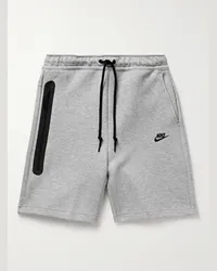 Nike Shorts a gamba dritta in misto cotone Tech Fleece con coulisse e logo Grigio