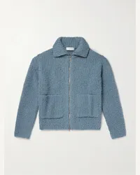 LE 17 SEPTEMBRE Cardigan in misto lana bouclé con zip Blu