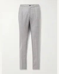 Kiton Pantaloni slim-fit in misto lana vergine Grigio