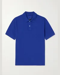 Drake's Polo in cotone piqué Blu