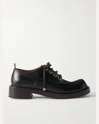 Alexander McQueen Scarpe in pelle con logo impresso Nero