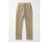 Pantaloni a gamba dritta in misto lana vergine bouclé con logo applicato e coulisse Forum