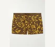 Shorts a gamba dritta in twill stampato con coulisse