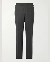 Tom Ford Pantaloni a gamba dritta in misto lana Sutton Grigio