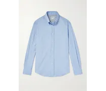 Camicia slim-fit in flanella di cotone con collo button-down