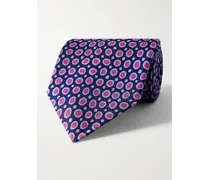 Cravatta in twill di seta stampata, 8,5 cm