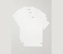 Set di tre T-shirt in jersey di cotone biologico