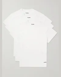 Jil Sander Set di tre T-shirt in jersey di cotone biologico Bianco