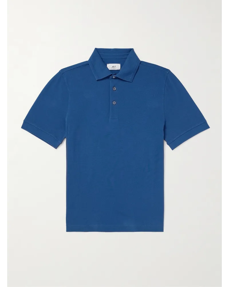 MR P. Polo slim-fit in cotone piqué Blu