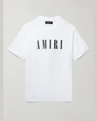 Amiri T-shirt in jersey di cotone con logo stampato Bianco