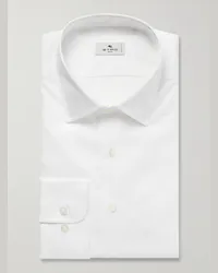 Etro Camicia slim-fit in cotone jacquard Bianco