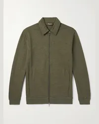 Loro Piana Bomber in jersey di misto cotone, lino e cashmere Kawaguchi Verde