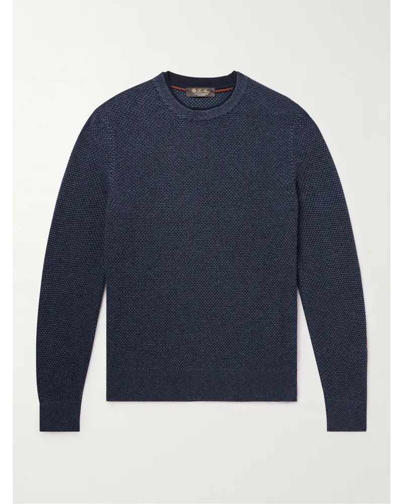 Loro Piana Pullover in cashmere a nido d’ape Blu