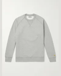 Carhartt WIP Felpa in jersey di misto cotone con logo ricamato Chase Grigio