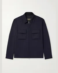 Loro Piana Blouson in misto lana Blu