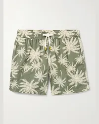 Hartford Shorts da mare medi a gamba dritta in tessuto riciclato stampato Verde