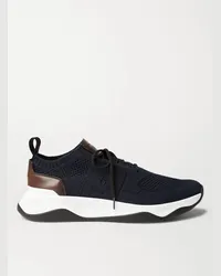 Berluti Sneakers in mesh con finiture in pelle Venezia Shadow Blu