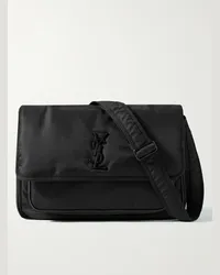 Saint Laurent Borsa a tracolla in nylon con finiture in pelle Niki Nero