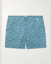 MR P. Shorts da mare medi a gamba dritta stampati Blu