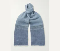 Fringed Striped Linen Scarf