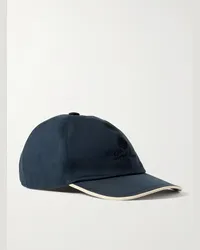 Loro Piana Berretto da baseball in shell Storm System® con logo ricamato Blu