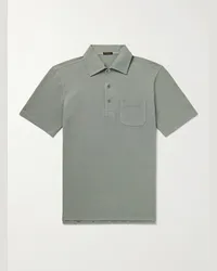 Rubinacci Polo slim-fit in cotone piqué Verde