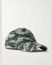 Acne Studios Berretto da baseball in cotone ripstop con stampa camouflage e logo ricamato Carliy Verde