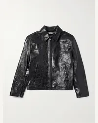 Acne Studios Giacca in pelle effetto consumato Nero