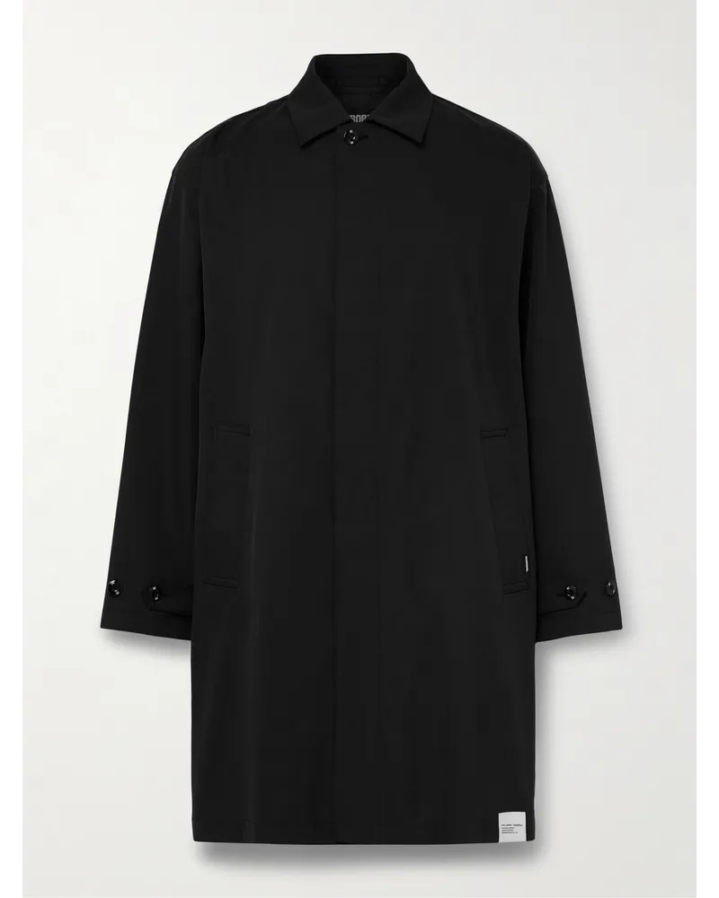 Neighborhood Cappotto in twill con logo applicato Balcollar Nero