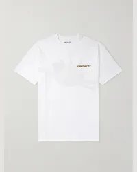 Carhartt WIP T-shirt in jersey di cotone biologico con logo Noodle Soup Bianco