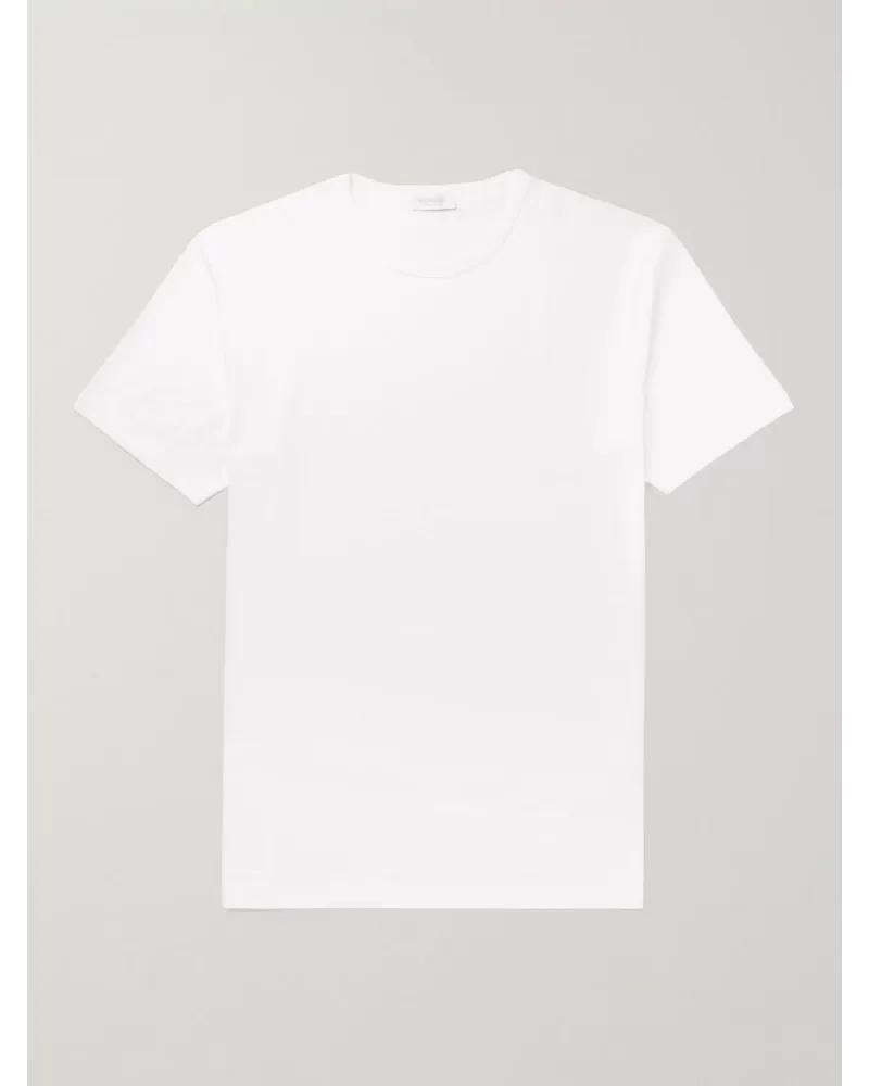 Sunspel T-shirt in jersey di cotone Supima Bianco
