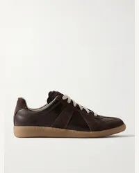 Maison Margiela Sneakers in pelle e camoscio Replica Marrone