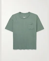 Visvim T-shirt in jersey di misto cotone tinta in capo Jumbo Verde