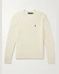 Ralph Lauren Pullover slim-fit in misto lana e cashmere a trecce Neutri