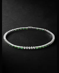 Yvonne Léon Bracciale in oro bianco 18 carati con diamanti e tsavoriti Verde