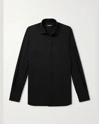 Tom Ford Camicia in misto lyocell e seta Nero